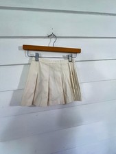 NWD ZARA Kids Girls Cotton Beige Cream Skirt Size 7 Years Pleated Y384C READ