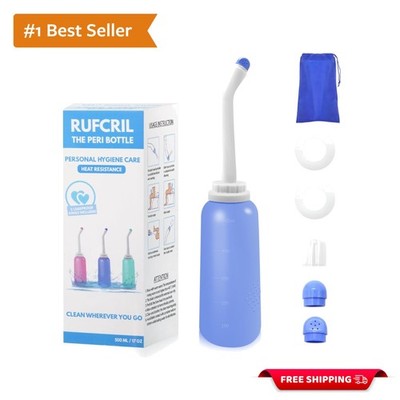 Eco-Friendly Portable Bidet, 17oz Capacity & Angled Neck Design   Baby Blue