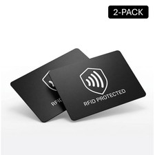 RFID Blocking Card for Wallet - Slim NFC Protector for Credit Debit ID 2 pack 