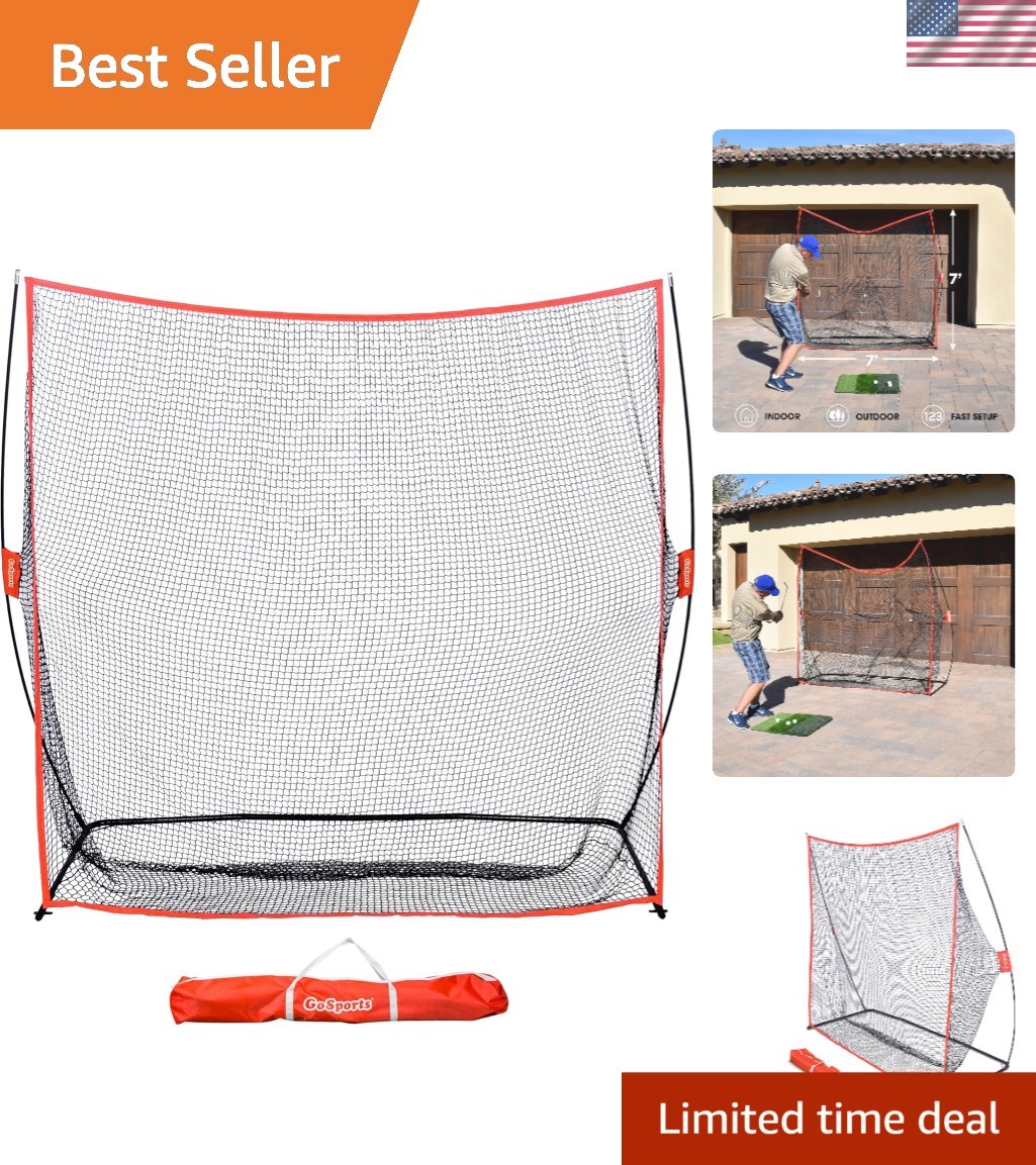 Practice Hitting Net - 7 X 7 Ft, Red, Nylon