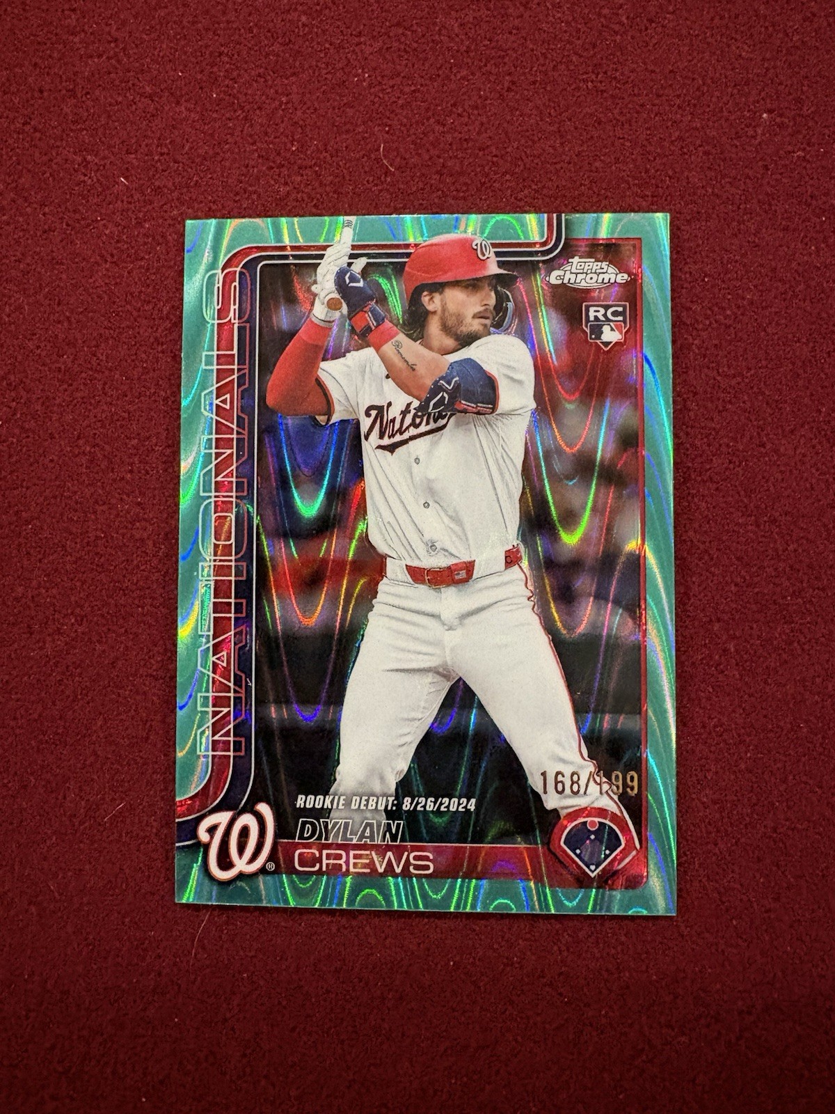Dylan Crews RC #USC190 2025 Topps Chrome Update Aqua Raywave Refractor /199 SSP