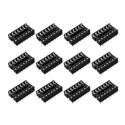 2.54mm Pitch DIP IC Chip Socket Adaptor 2 Row 14 Flat Pins for PCB Board,40pcs