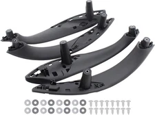 MOTOKU Black Interior Door Pull Handle Armrest Panel Kit for BMW 3 4 