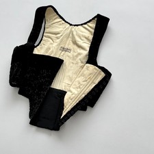 40s Vintage 1943 Dated German 'Dirndl' Velvet Black Corset