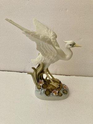 Porcelain White Heron figurine by Andrea 8985