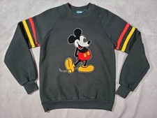 Vintage 80s Disney Mickey Mouse Germany German Flag Colors Sweatshirt Felt Med