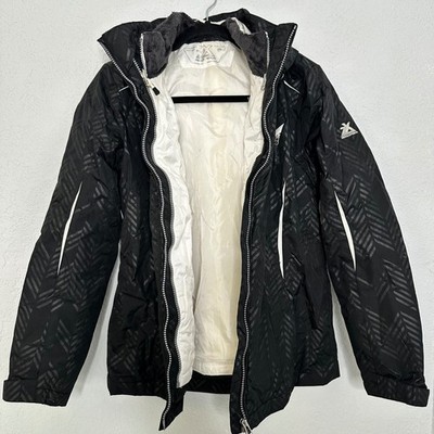ZeroXposur Women's Winter Snow Ski Jacket Black Herringbone Warm Coat Size Small