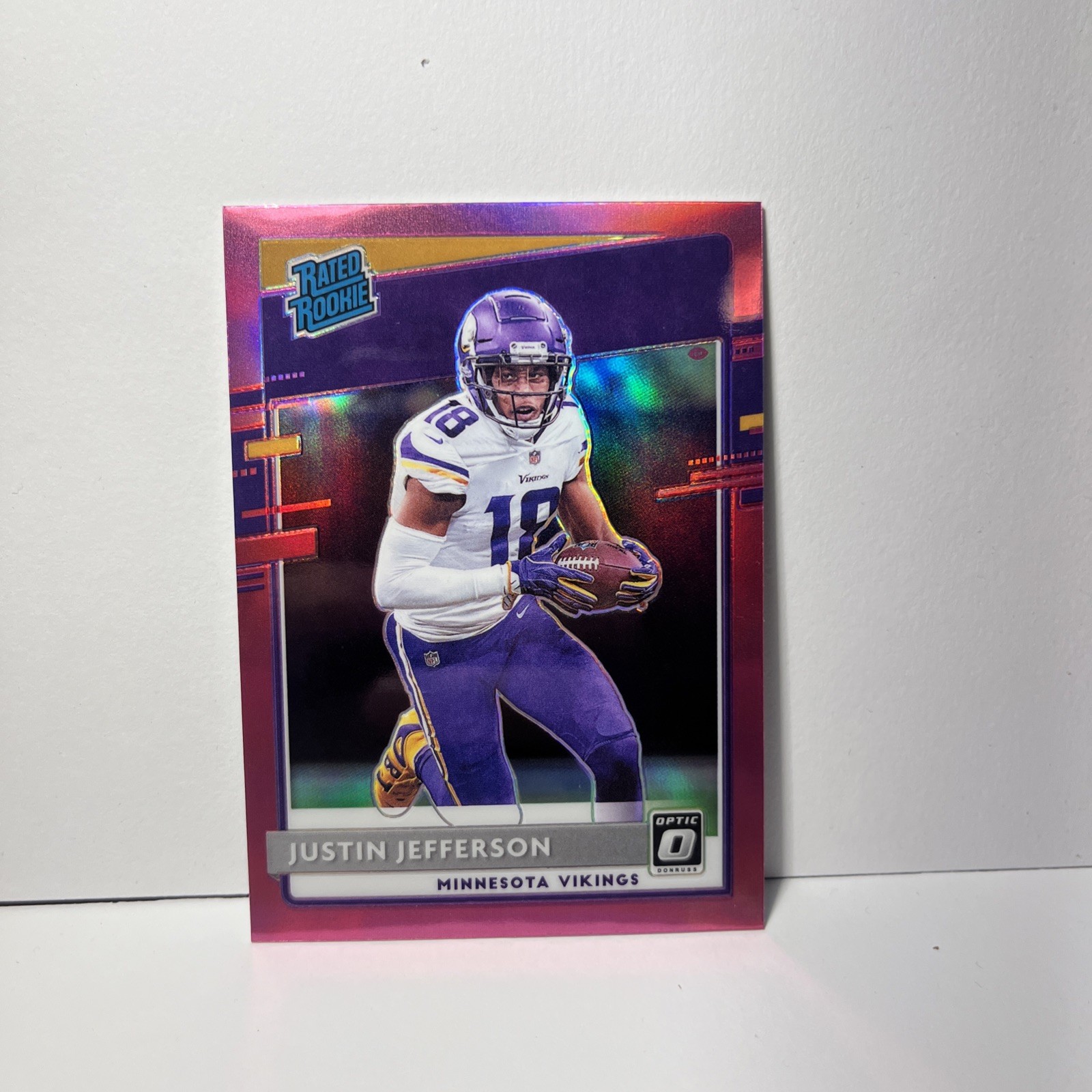 Justin Jefferson 2020 Optic Rated Rookie Pink Prizm RC #163 VIKINGS