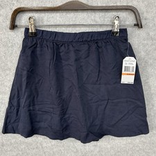 Nautica Girls 6X Uniform French Terry Skater Skirt, Navy With Shorts