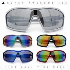 Boys Child Size Wrap Shield Aerodynamic Sport Plastic Sunglasses