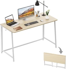 WOHOMO Folding Desk, Small Foldable Desk Extra Large Size:47.2 x 19.6, Beige 