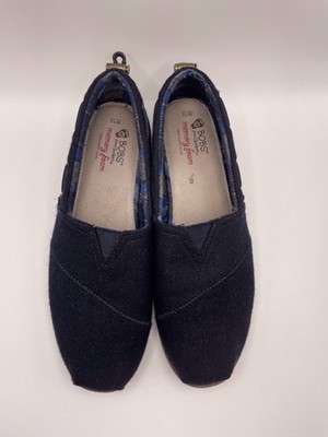 BOBS from Skechers Women Sz. 10 Navy Memory Foam Comfort  Slip on Flats