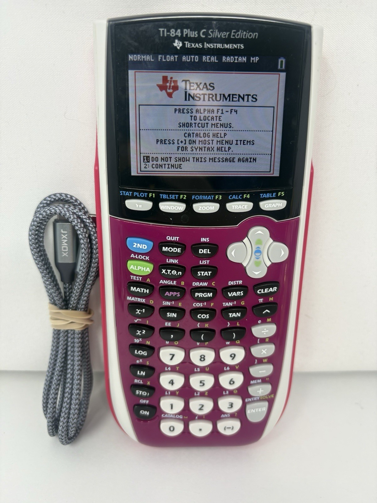Texas Instruments TI-84 Plus C Silver Edition Graphing Calculator Pink & Charger