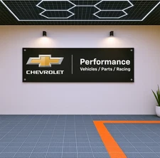 Chevrolet Performance Flag Banner – 71x24 Wall Art for Garage, Man Cave or Work