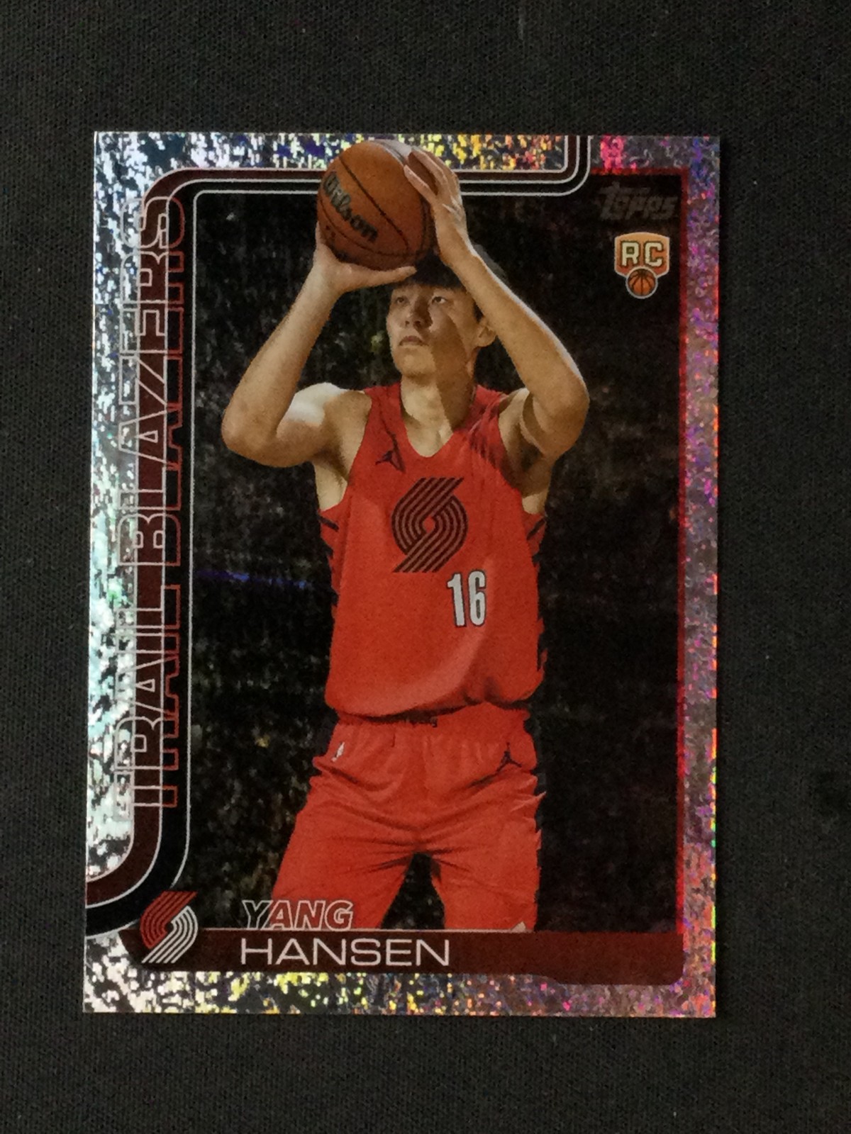 2025-26 Topps #216 Yang Hansen Holo Foil Portland Trail Blazers