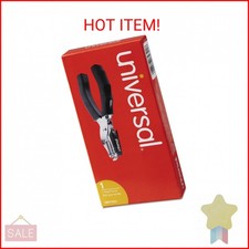 Universal Eight-Sheet Handheld One-Hole Punch, 1/4" Holes, Metal with Rubber Gri