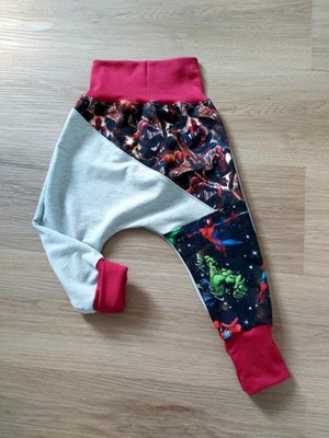  Mitwachs-Hose,grau,Sweat,neu,Gr.92-104,längere Bündchen,Kita,für Marvel-Fan