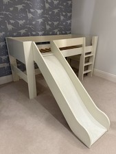 Steens Kids Mid-Sleeper Single Bunk Bed with Slide - White