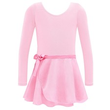 New Long Sleeves Leotard for Girls Clothes Ballet Dress Stage Dance with Skirt