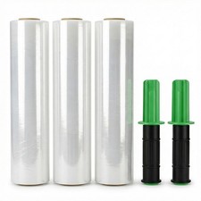 Stretch Film Wrap For Moving 15 Inch x 1000ft 70 Gauge With Handle 3 Pack