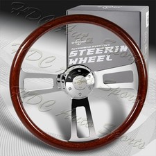 W-power 432mm Dark Wood Grip 5-hole Aluminum Chrome Spoke 17-inch Steering Wheel W-power 432mm Dark Wood Grip 5-hole Aluminum Chrome Spoke 17-inch Steering Wheel