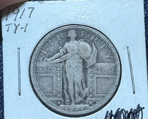 1917 Philadelphia Standing Liberty Quarter type 1