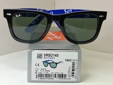 Ray-Ban Classic  Wayfarers. RB2140, Glossy Black W/ Dodger Blue Inner Frames