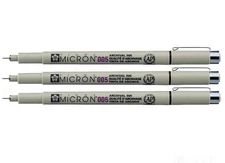 Sakura Pigma Micron Pigment Fineliners Black 0.05mm Pack of 3