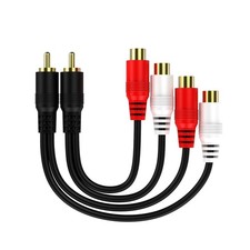Eanetf RCA 1 Male to 2 Female Audio Speaker Y Adapter 0.2M / 0.6FT, Black