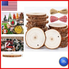 Sukh 20 PCS Christmas Natural Wood Slices - Unfinished Wood Circles Kit