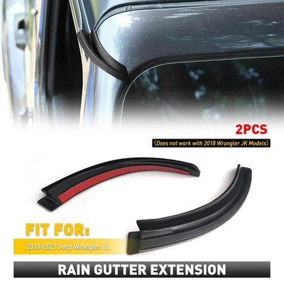 Water Rain Gutter Extension Accessories For Jeep Wrangler JL 2018 2019 2020 2021