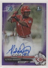 2017 Bowman Chrome Prospect Purple Refractor 4/250 Alfredo Rodriguez Auto 0wq