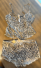 SKIMS Fits Everybody Picot Cami  Short Set Sienna Jaguar Print Size M NEW