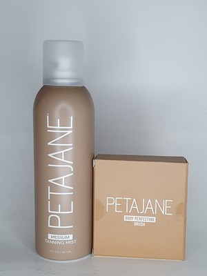 Peta Jane Medium Tanning Mist 7Oz - Sunless Self-Tanner for Body Makeup Brush
