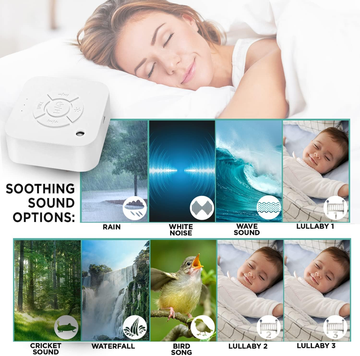 - White Noise Sound Machine - 10 Natural Soothing Sound Tracks Home, Office, Tra