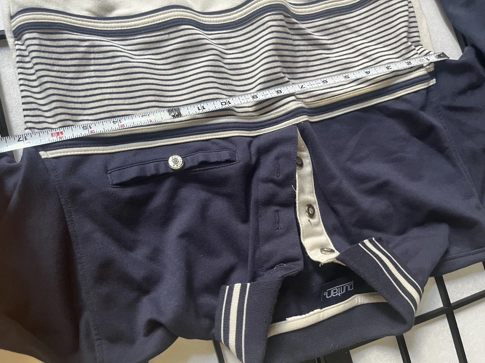 Vintage 1960s Men’s Puritan Great Gatsby Navy Puffy Long Sleeve Polo Shirt Sz M - Image 4 of 4