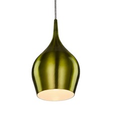 Pendelleuchte aus eloxiertem Aluminium grün Decken Lampe Hängeleuchte Ø12cm E14