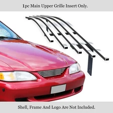 Fits 1994-1998 Ford Mustang Main Upper Stainless Chrome Billet Grill Insert