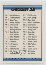 1992 Donruss Checklist Checklist Cards 705-784 #784 12ka