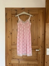 True Vintage Nylon Unterkleid Gr. 36/38 * rosa mit weißer Spitze