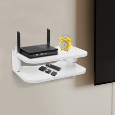 TV Component Holder 2-Tier Wall Mount/Tabletop Floating Shelf Set-top Box Shelf