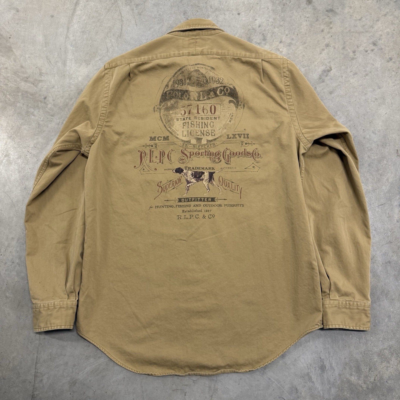 Vintage Polo Ralph Lauren Sporting Goods Safari Button Up Shirt Medium