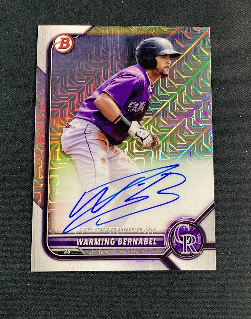 2022 Bowman Chrome Mega Box Mojo Warming Bernabel Auto #BCMA-WB Rockies