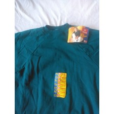 Vintage 1993 Hanes Sweatshirt XL Spruce Green Crewneck Raglan Made in USA NWT
