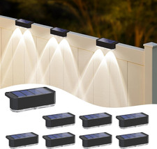 Solar Fence Lights Outdoor, 8 Pack Step Light Solar Powered, Waterproof LED Deck