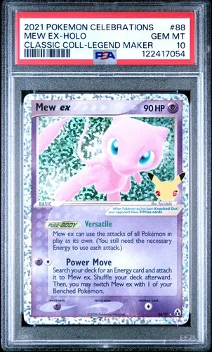 PSA 10 GEM MINT Mew ex 88/92 Celebrations: Classic Collection Holo