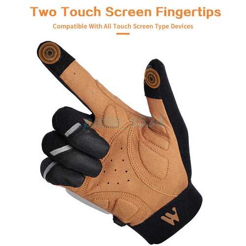 Riding Full Finger Gloves Shock Resistant Anti Slip Cycling Fishing Black Brown - Picture 8 of 17