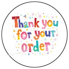 THANK YOU FOR YOUR ORDER ENVELOPE SEALS LABELS STICKERS PARTY FAVORS