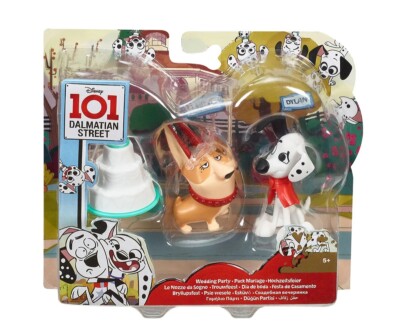 Disney 101 Dalmatian Street Wedding Party 2 Figure Set with Accessory Dog Toy