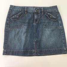 Tommy Hilfiger Mini Jean Skirt Washed Denim Women  s Size 10